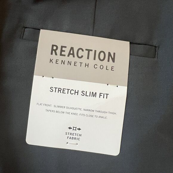 Kenneth Cole Reaction Men's 32x32 Slim Fit Techni-Cole Suit Pants Gray Stretch - Picture 3 of 9